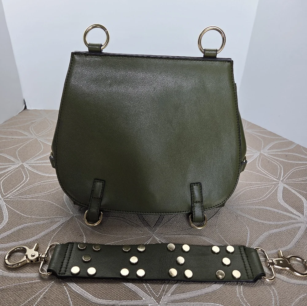 SZone Leather Olive Green Shoulder Bag!
